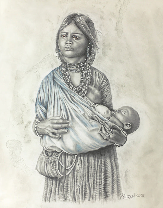 Silent Reverie, 2022, graphite pencil, 9 x 12 in. / 22.86 x 30.48 cm.