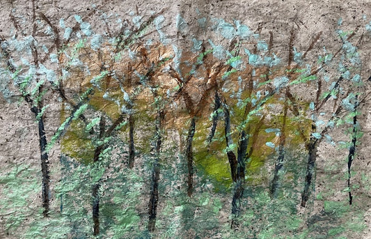 Sunset Over the Wetlands, 2025, ink on rice paper, 16 x 20 in. / 40.64 x 50.8 cm.