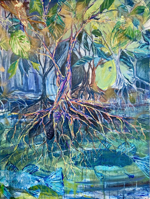 She is Well Rooted, 2025, acrylic, 24 x 18 in. / 60.96 x 45.72 cm.