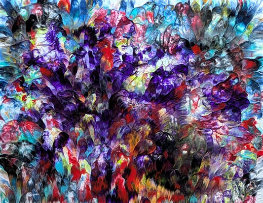 Violet Surge, 2025, acrylic on canvas, 20 x 16 in. / 50.8 x 40.64 cm.