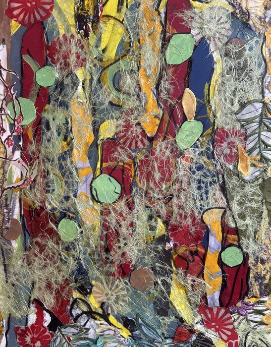 Oh What a Spiders Web We Weave, 2024, mixed media, 24 x 20 in. / 60.96 x 50.8 cm.