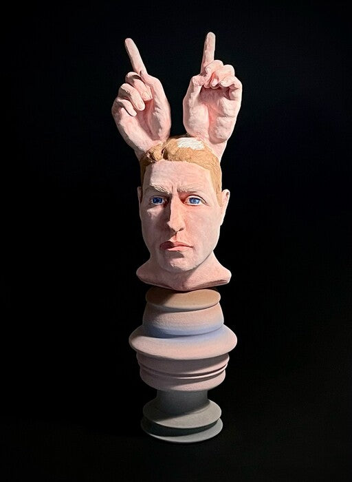Bad Boy (Self Portrait), 2024, stoneware, 22 x 9 x 9 in. / 55.88 x 22.86 x 22.86 cm.