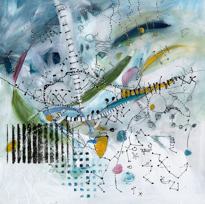 Flute Player's Songs, 2024, water media, 30 x 30 in. / 76.2 x 76.2 cm.