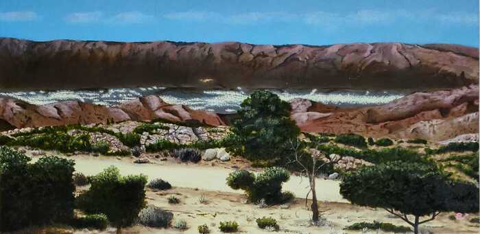 The View, 2024, oil on canvas, 15 x 30 in. / 38.1 x 76.2 cm.