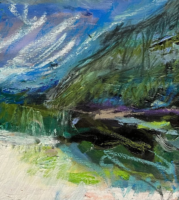 Upstate Mountain, 2025, mixed media on canvas, 12 x 12 in. / 30.48 x 30.48 cm.