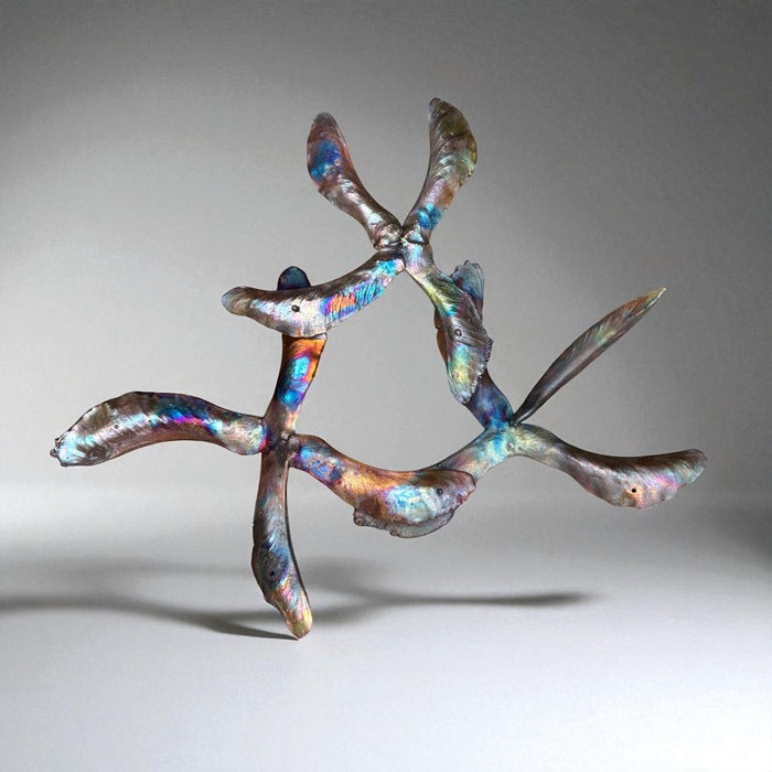 Iridescent Flight, 2025, mixed media, 6 x 8 in. / 15.24 x 15.24 cm.