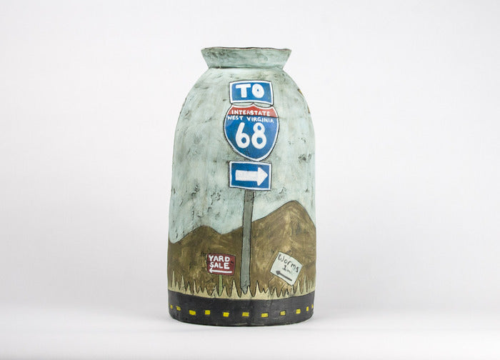 Yard Sale Capital of the World: Bruceton Mills, WV, 2025, porcelain, 10 x 6 x 6 in. / 25.4 x 15.24 x 15.24 cm.