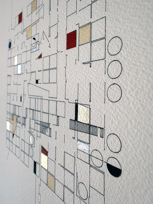 Spatial Geographies | Archive, 2025, mixed media, 12 x 9 in. / 30.48 x 22.86 cm.