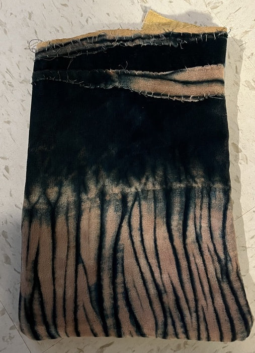 Velvet Dyed Shibori Bag, 2025, textile, 10 x 7 in. / 25.4 x 17.78 cm.