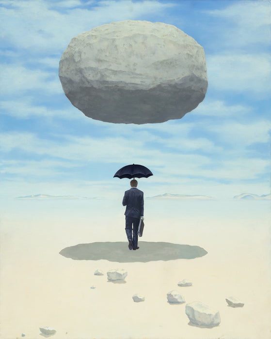 Man in the Shade, 2025, oil and panel, 24 x 28 in. / 60.96 x 71.12 cm.