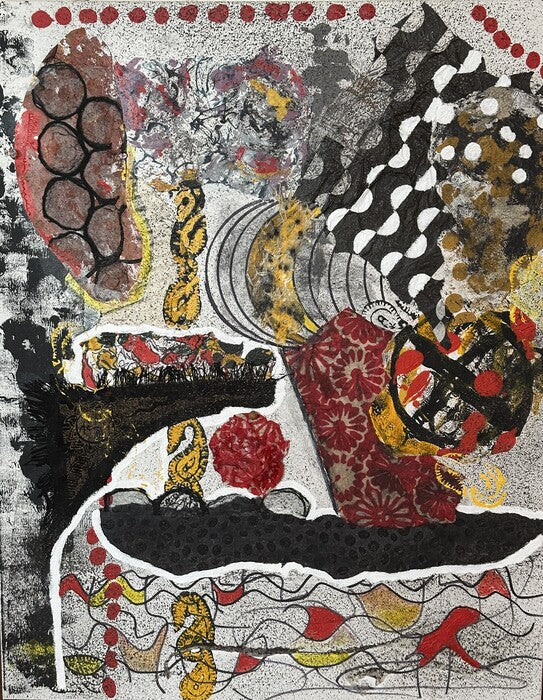 Checks and Balances, 2024, mixed media, 30 x 24 in. / 76.2 x 60.96 cm.