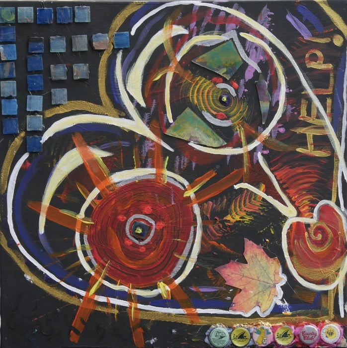 The Face of the Tree Stump, 2025, acrylic on canvas, 18 x 18 in. / 45.72 x 45.72 cm.
