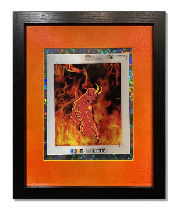 iWuz Framed, 2025, acrylic on lenticular print, 9 x 7 in. / 22.86 x 17.78 cm.