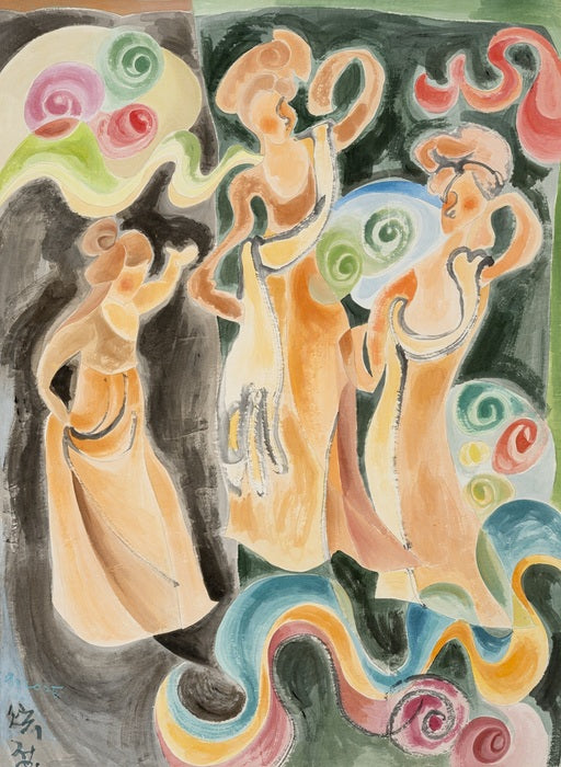 Smiling, Compassion; Dancing, Nirvana, 1991, mixed media, 134 x 96 cm. / 52.7 x 37.7 in.
