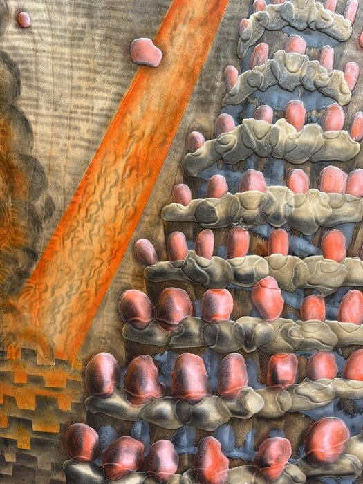 Babil, 2025, mixed media, 72 x 44 in. / 182.88 x 111.76 cm.