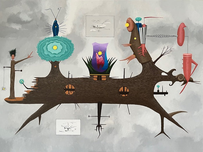 Postcards from the Ark, 2024, acrylic, 30 x 40 in. / 76.2 x 101.6 cm.