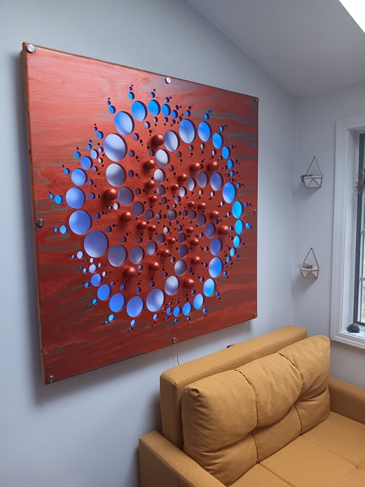 Synchronicity of Pure Potentiality, 2025, mixed media, 4 x 4 x 4 ft. / 48 x 48 x 48 in.