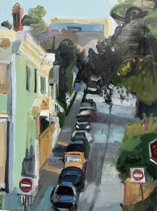 Potrero Street, 2025, oil on panel, 16 x 12 in. / 40.64 x 30.48 cm.