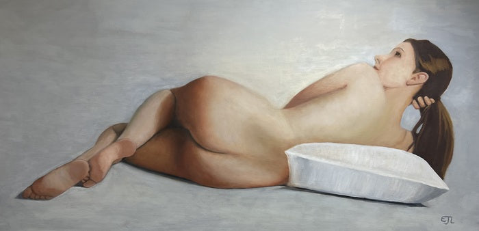 Derriere Garde, 2025, oil on canvas, 24 x 48 in. / 60.96 x 121.92 cm.