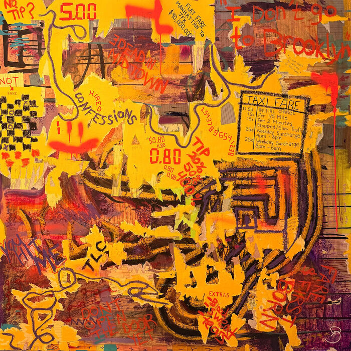 Lost At Sea, 2025, mixed media, 48 x 48 in. / 121.92 x 121.92 cm.