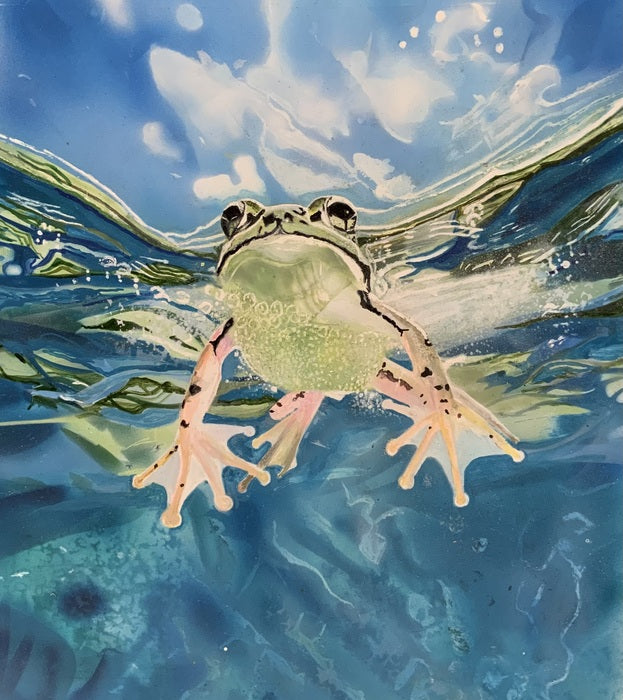 Splash, 2025, mixed media, 9 x 9 in. / 22.86 x 22.86 cm.