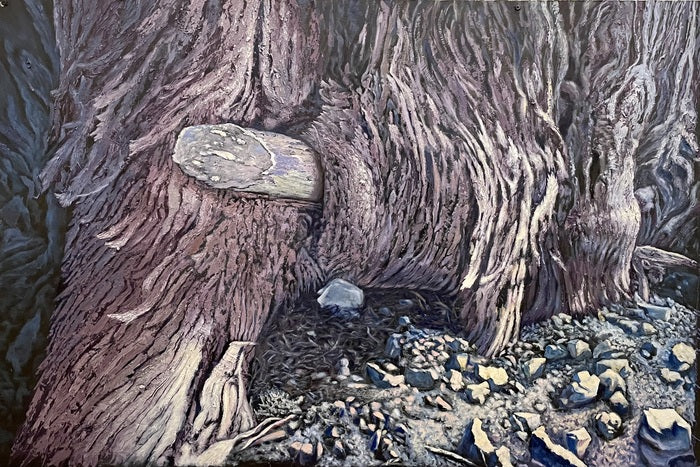 Funny Tree, 2023, acrylic on board, 30 x 40 in. / 76.2 x 101.6 cm.