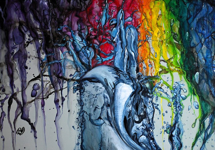 Water and Colors, 2016, watercolor on paper, 26 x 19 in. / 66.04 x 48.26 cm.