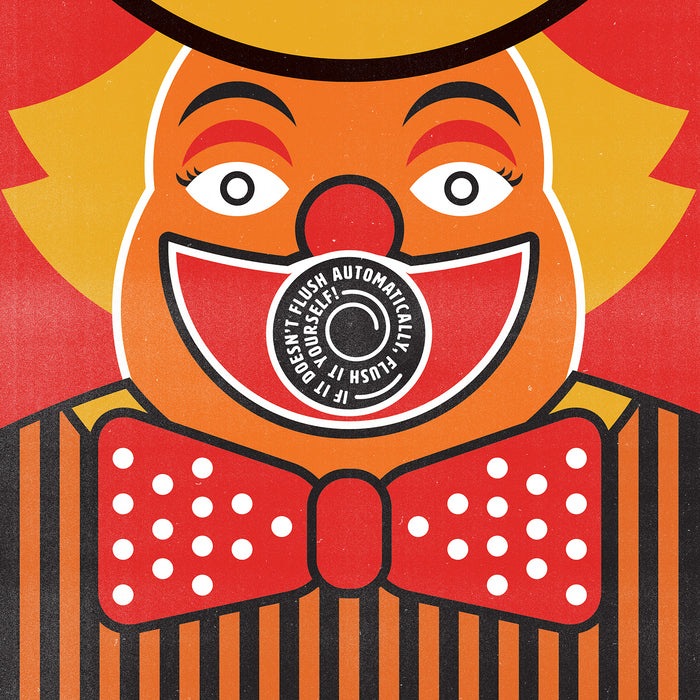 Bring In The Clown, 2026, letterpress, 10 x 10 in. / 25.4 x 25.4 cm.