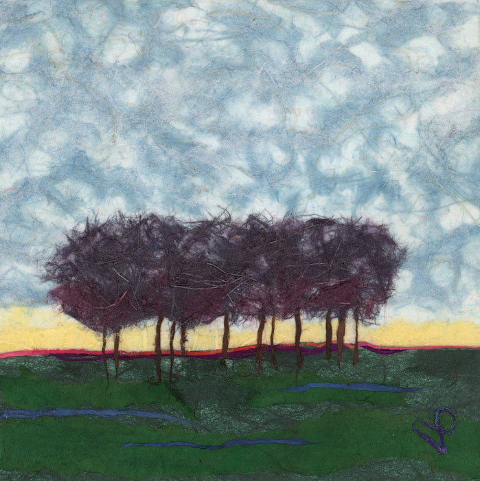 The Grove, 2026, paper on canvas board, 5 x 5 in. / 12.7 x 12.7 cm.