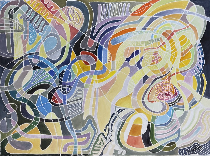 Collection of Sunrises, 2026, watercolor and resist, 22 x 30 in. / 55.88 x 76.2 cm.