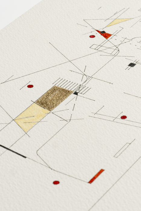 Spatial Geographies | Refinery, 2025, mixed media, 12 x 9 in. / 30.48 x 22.86 cm.