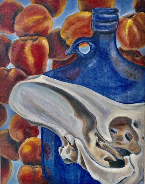 Blue Skull, 2023, oil on canvas, 20 x 16 in. / 50.8 x 40.64 cm.