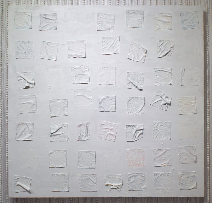 White Construction, 2026, acrylic on canvas, 42 x 42 in. / 106.68 x 106.68 cm.
