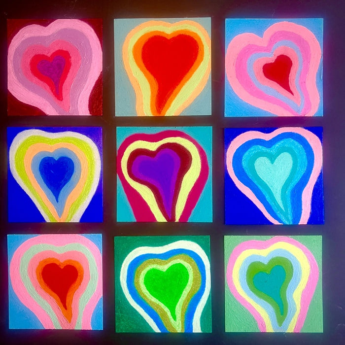 Hearts of 03. 20. 26., 2026, oil on cotton paper, 24 x 24 in. / 60.96 x 60.96 cm.