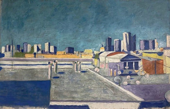 Covid Roof Series Full Sun, 2026, oil and wax on canvas, 48 x 32 in. / 121.92 x 81.28 cm.
