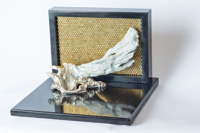The Phantom of the War, 2025, mixed media, 14.5 x 20.5 x 20.5 in. / 36.83 x 52.07 x 52.07 cm.