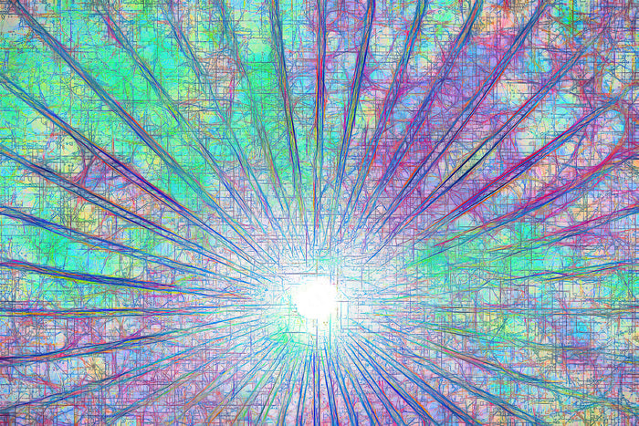 Paths Born of Light, 2026, photography on metal print, 20 x 30 in. / 50.8 x 76.2 cm.