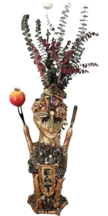 Eve, 2023, mixed media, 37 x 11 x 12 in. / 93.98 x 27.94 x 30.48 cm.