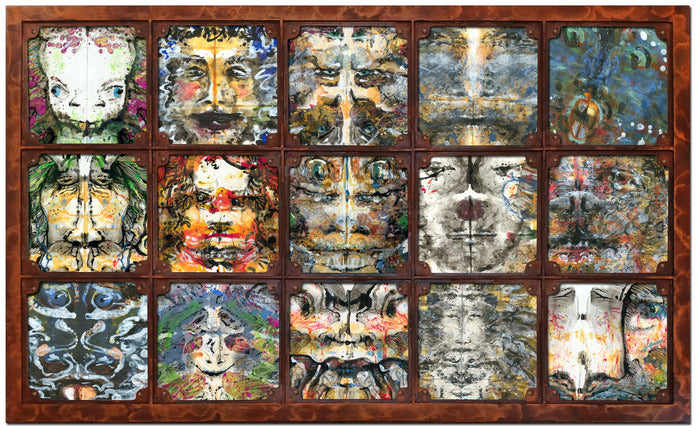 Prisoners of Device, 2026, mixed media, 64 x 40 in. / 25.1 x 15.7 cm.