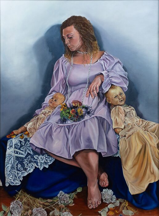 Wilted Hours, 2025, oil on canvas, 48 x 36 in. / 121.92 x 91.44 cm.