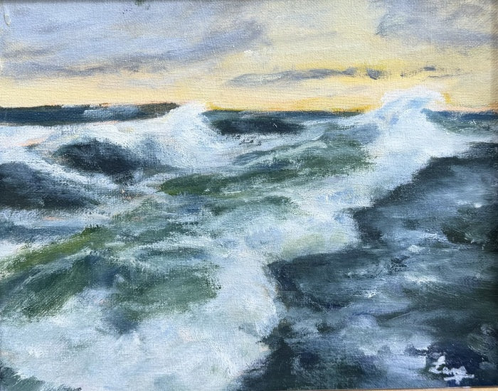 Crashing Waves, 2019, oil on canvas, 8 x 11 in. / 20.32 x 27.94 cm.