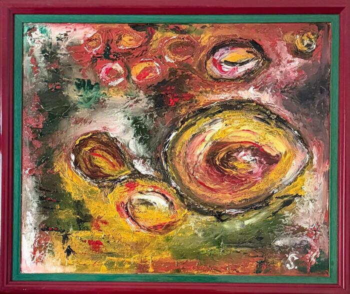 Virus, 2026, oil on canvas, 52 x 62 cm. / 20.4 x 24.4 in.
