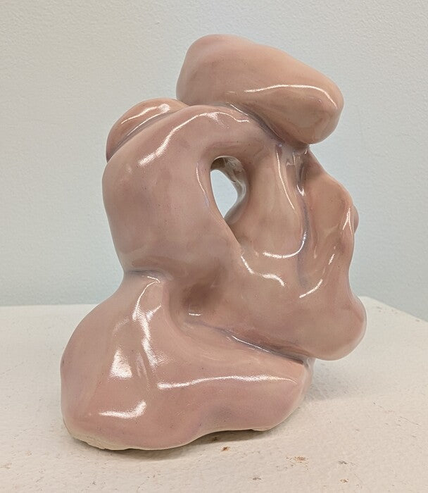 Ecstasy, 2025, porcelain, glaze, overglaze, 5.5 x 5 x 3.5 in. / 13.97 x 12.7 x 8.89 cm.