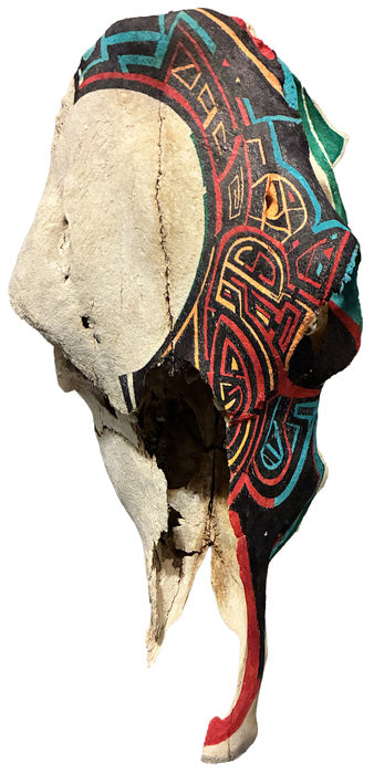 Anathema, 2023, animal bone with color pen, 18.5 x 8.5 x 7 in. / 46.99 x 21.59 x 17.78 cm.