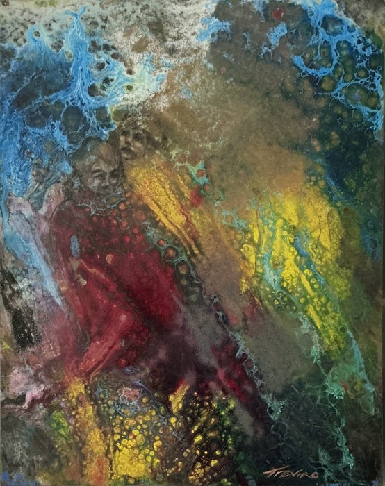 Midnight Skinny Dipping, 2026, acrylic and oil on panel, 12 x 14 in. / 30.48 x 35.56 cm.