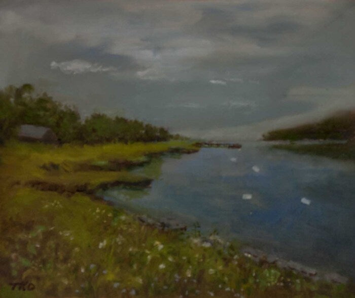 Tred Avon River, 2024, oil, 6.5 x 7.75 in. / 16.51 x 19.68 cm.