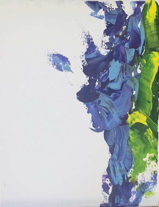 Looking Left, 2025, acrylic on canvas, 14 x 11 in. / 35.56 x 27.94 cm.