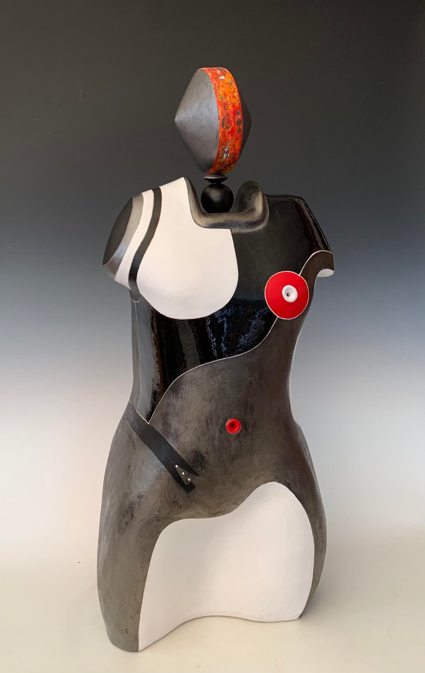 Shape Shifting, 2024, ceramic, 30 x 13 x 10 in. / 76.2 x 33.02 x 25.4 cm.