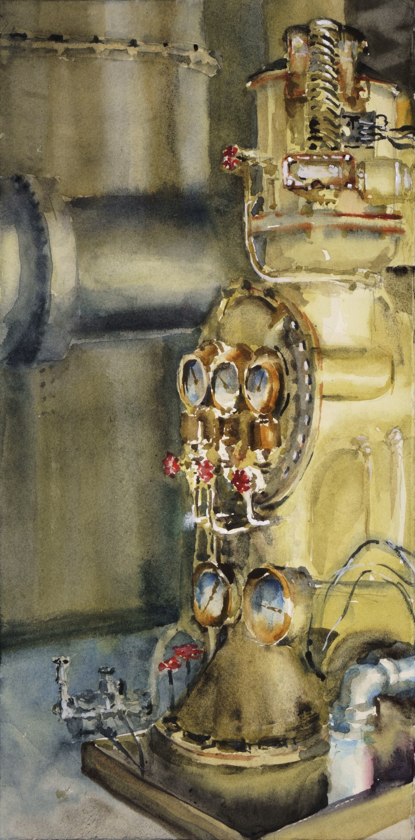 Ol' Three Eyes, 2024, watercolor on paper, 11.5 x 8 in. / 29.21 x 20.32 cm.