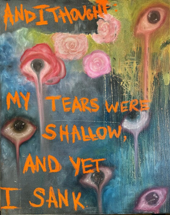 A Thought, 2024, mixed media on canvas, 20 x 16 in. / 50.8 x 40.64 cm.